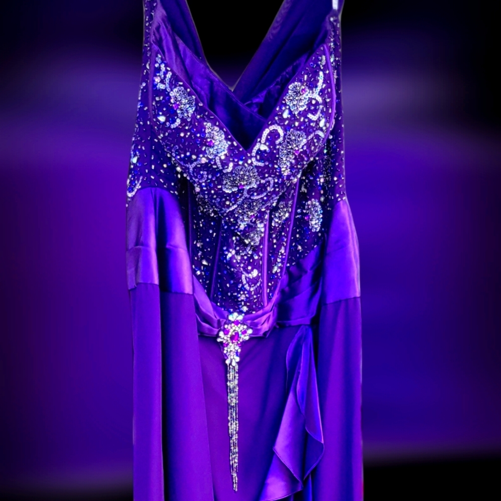 Purple evening dress